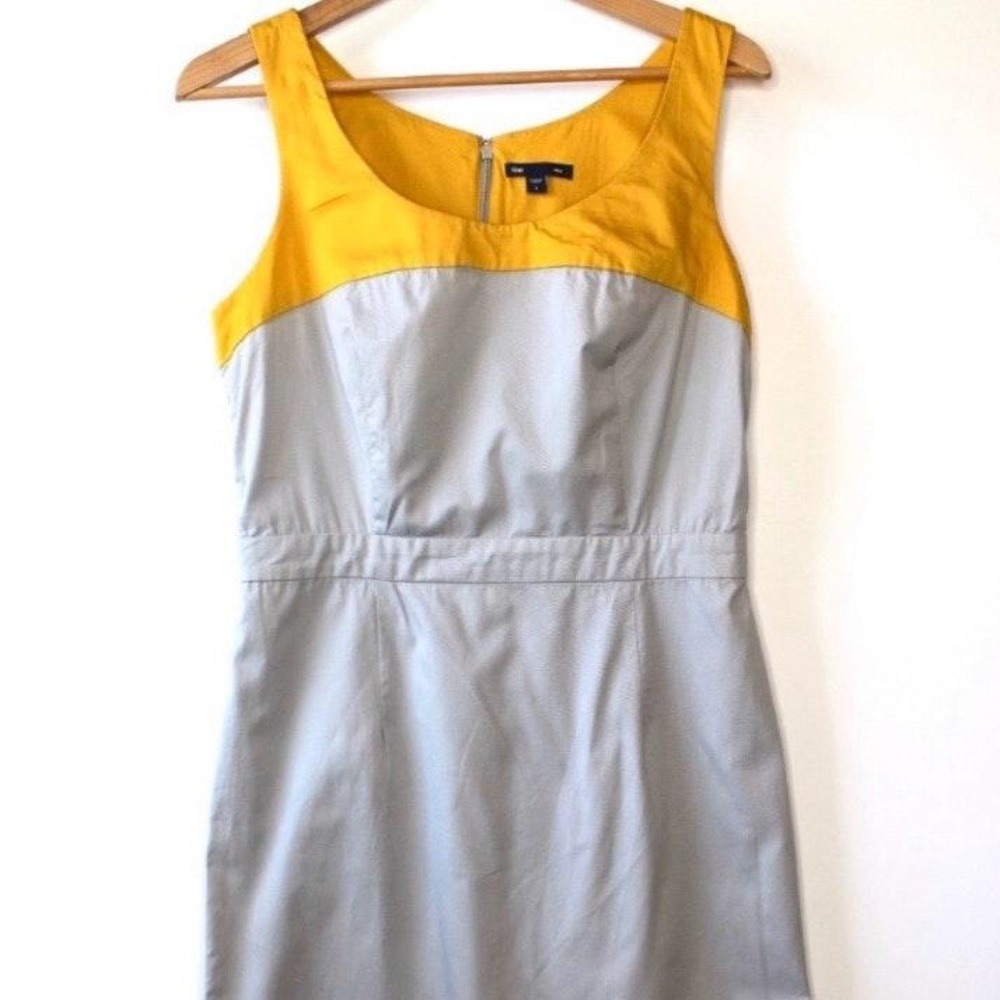 GAP Color Block Gray and Mustard Dress